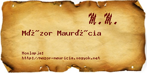 Mázor Maurícia névjegykártya